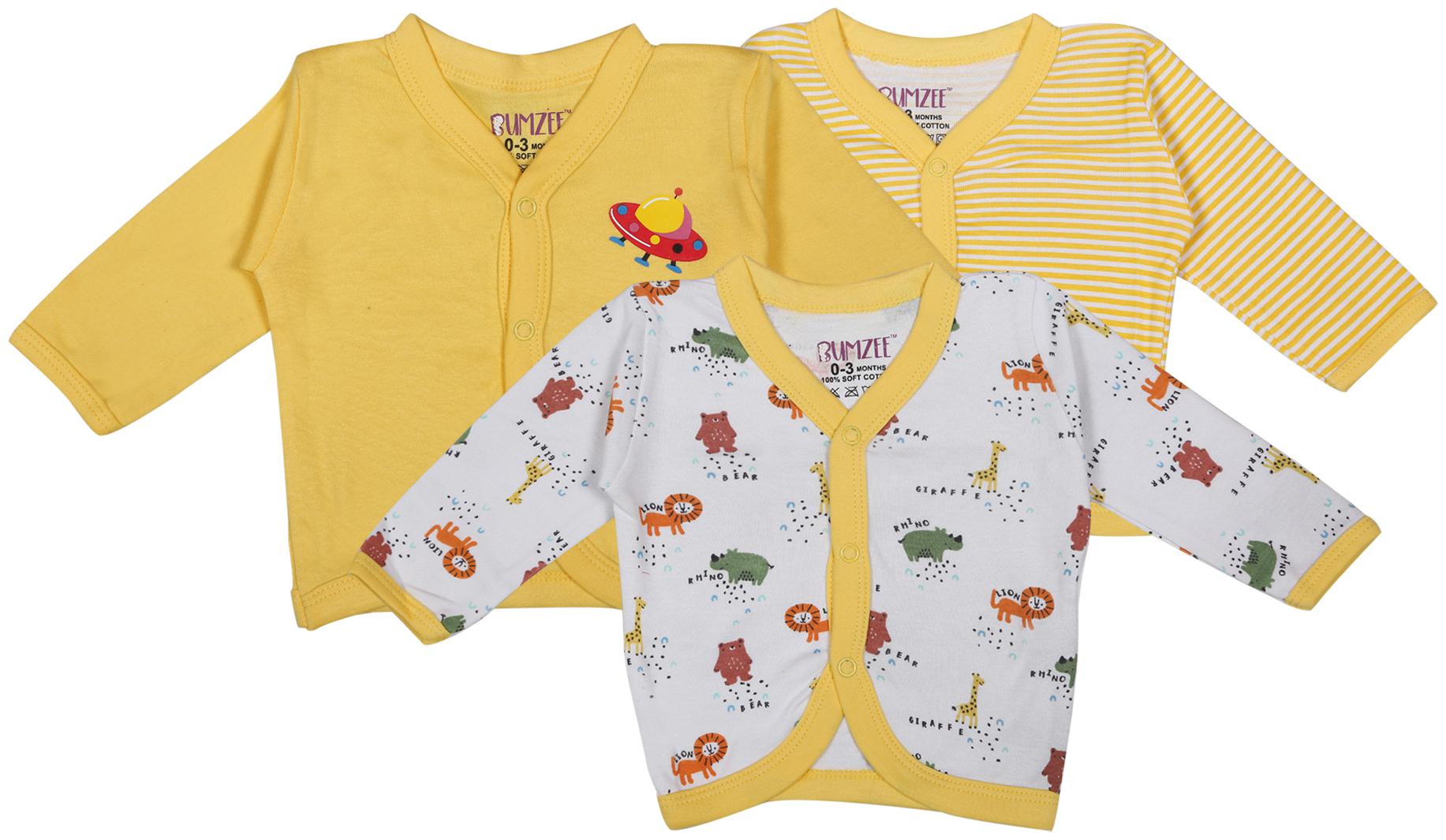 

BUMZEE Knitted Printed T shirt for Unisex Infants - Yellow