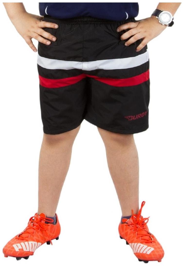 

BURDY Striped Boy s Black Sports Shorts