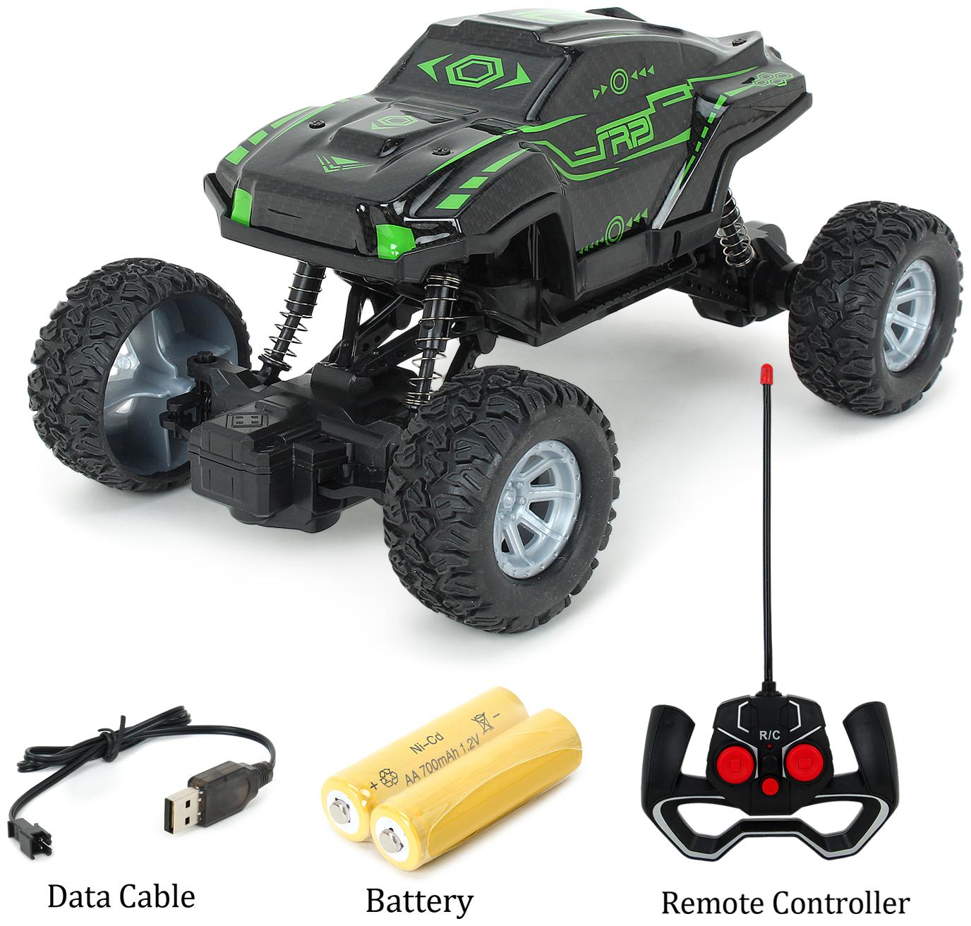 

Caddle Toes Monster Sports Car Crawler With Remote Multi Channel With Power Remote Multi Terrain Ride Extra Gripped Tyres With Lights And Sound