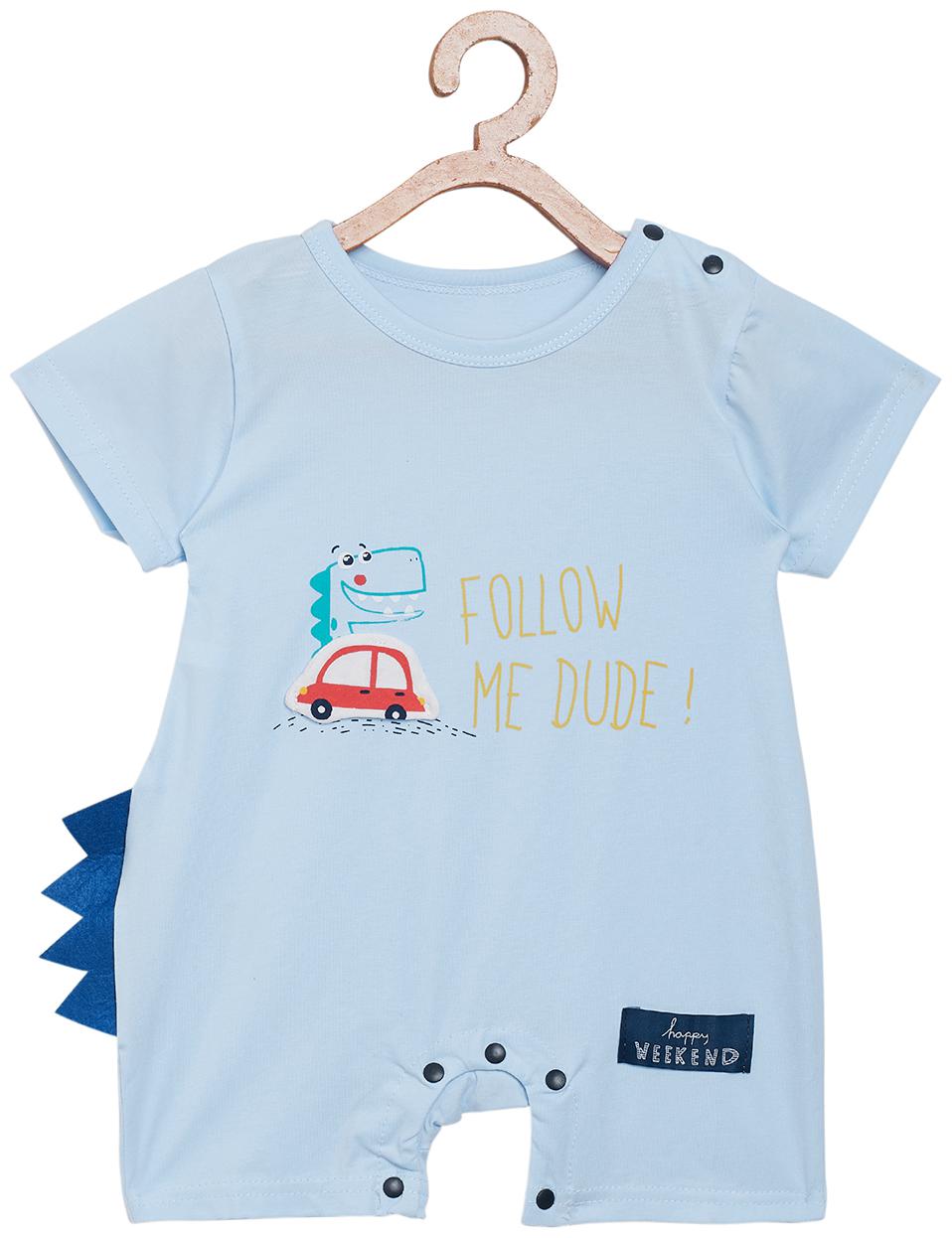 

Camey Unisex Cotton Printed Romper - Blue