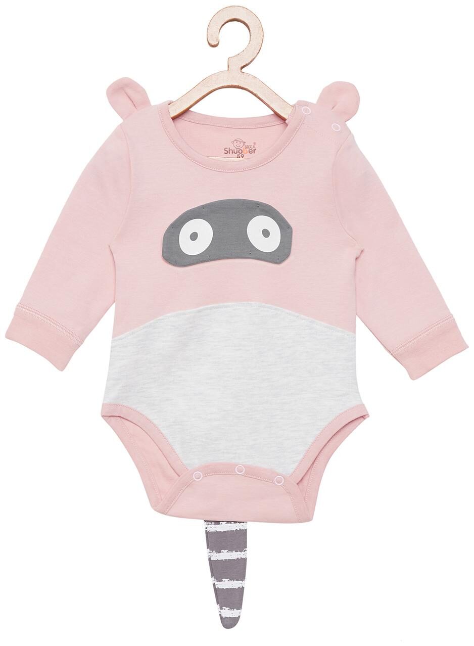 

Camey Unisex Cotton Colorblocked Romper - Pink