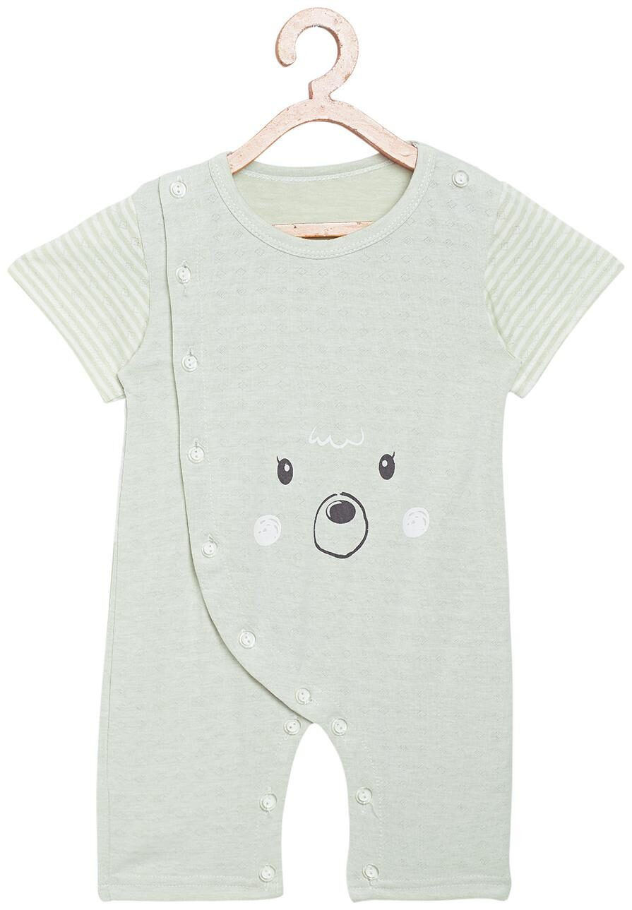 

Camey Unisex Cotton Printed Romper - Green