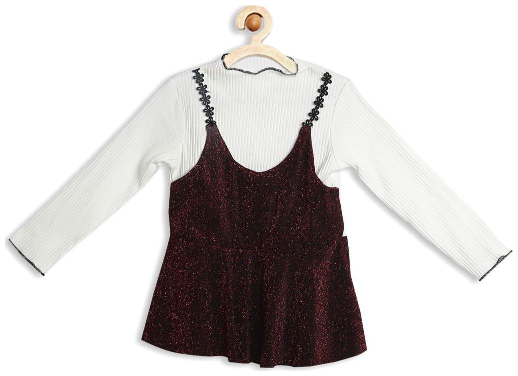 

Camey Baby girl Cotton Solid Winter frock - Maroon