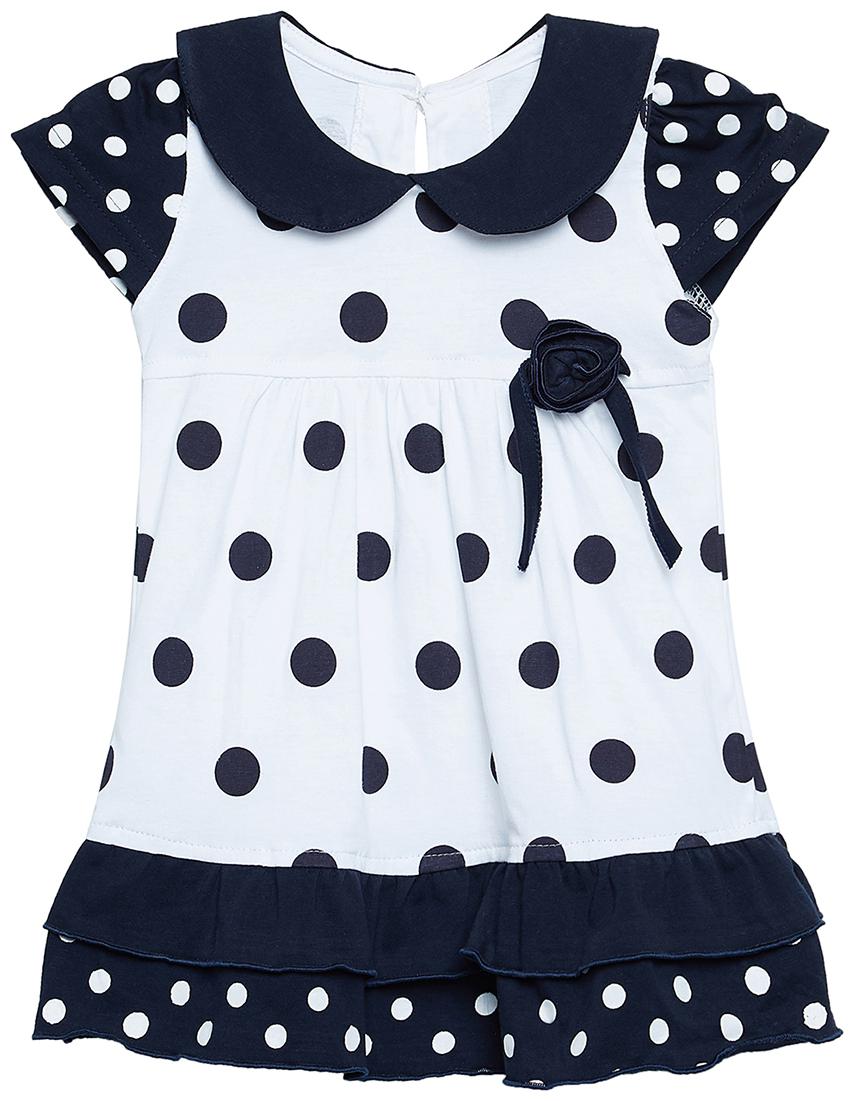 

Camey Baby girl Cotton Printed Collar frock - Blue