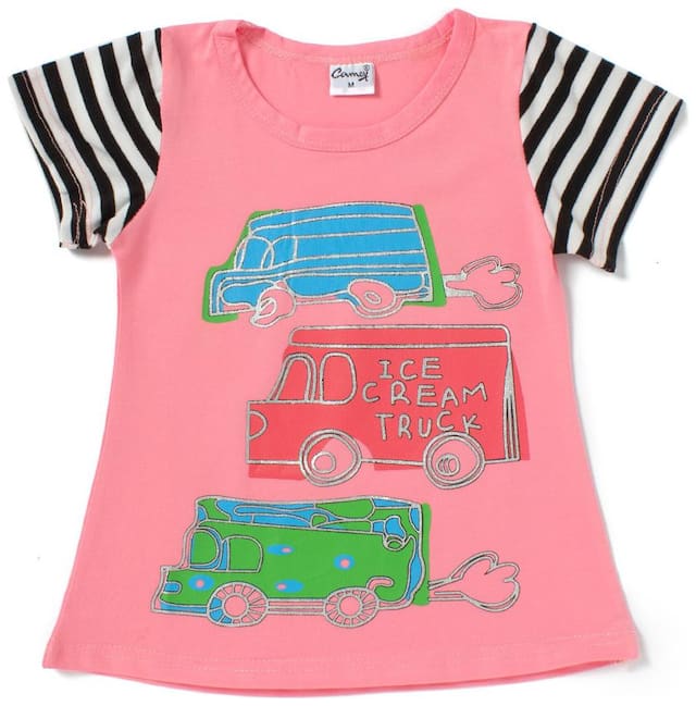 Camey Boy Cotton Printed T-shirt - Pink