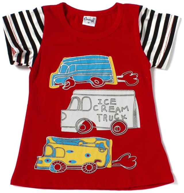 Camey Boy Cotton Printed T-shirt - Red
