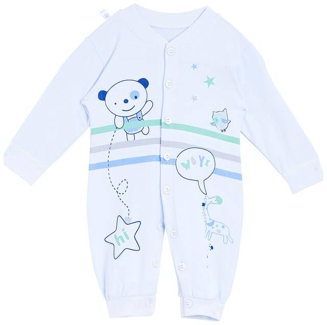 Camey Baby girl Cotton Printed Body suit - Blue