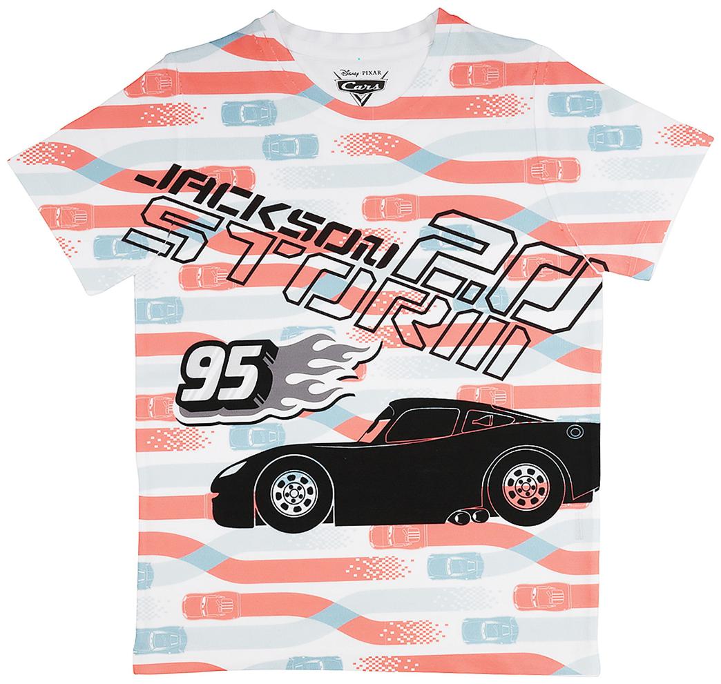 

Cars Boy Polyester Striped T-shirt - White