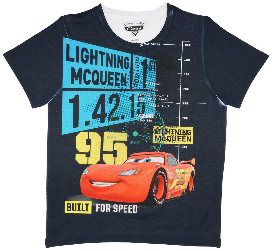 

Cars Boy Polyester Printed T-shirt - Black