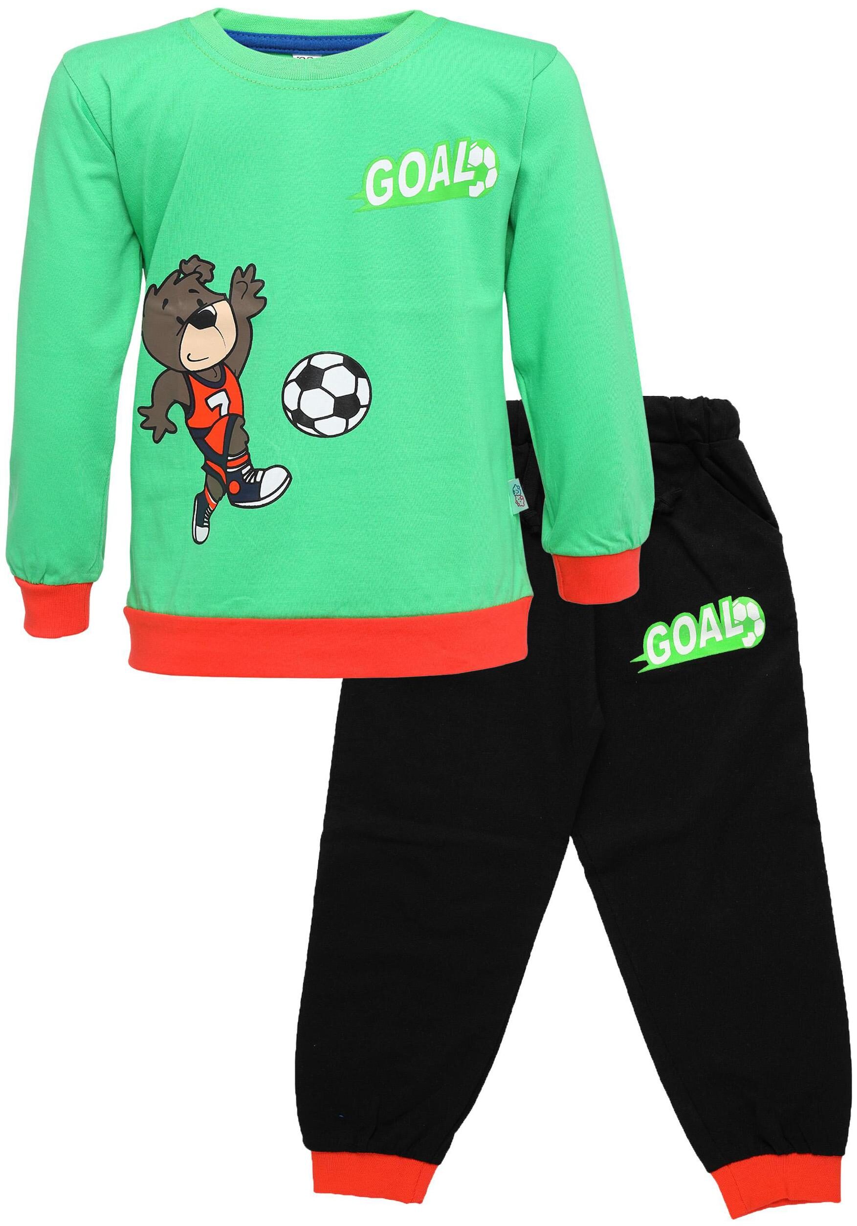 

Catcub Cotton Printed Top Bottom Set - Green Black