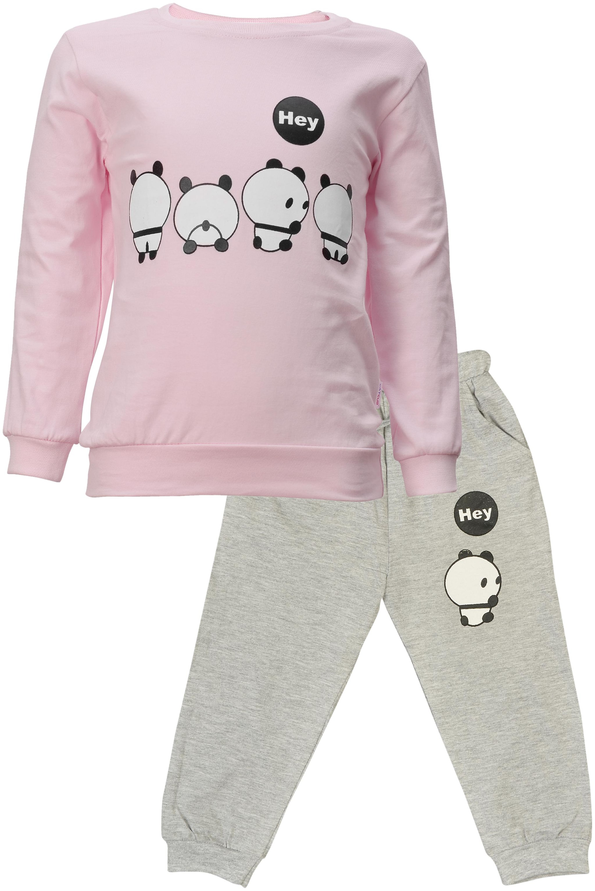 

Catcub Unisex Top bottom set - Pink Grey