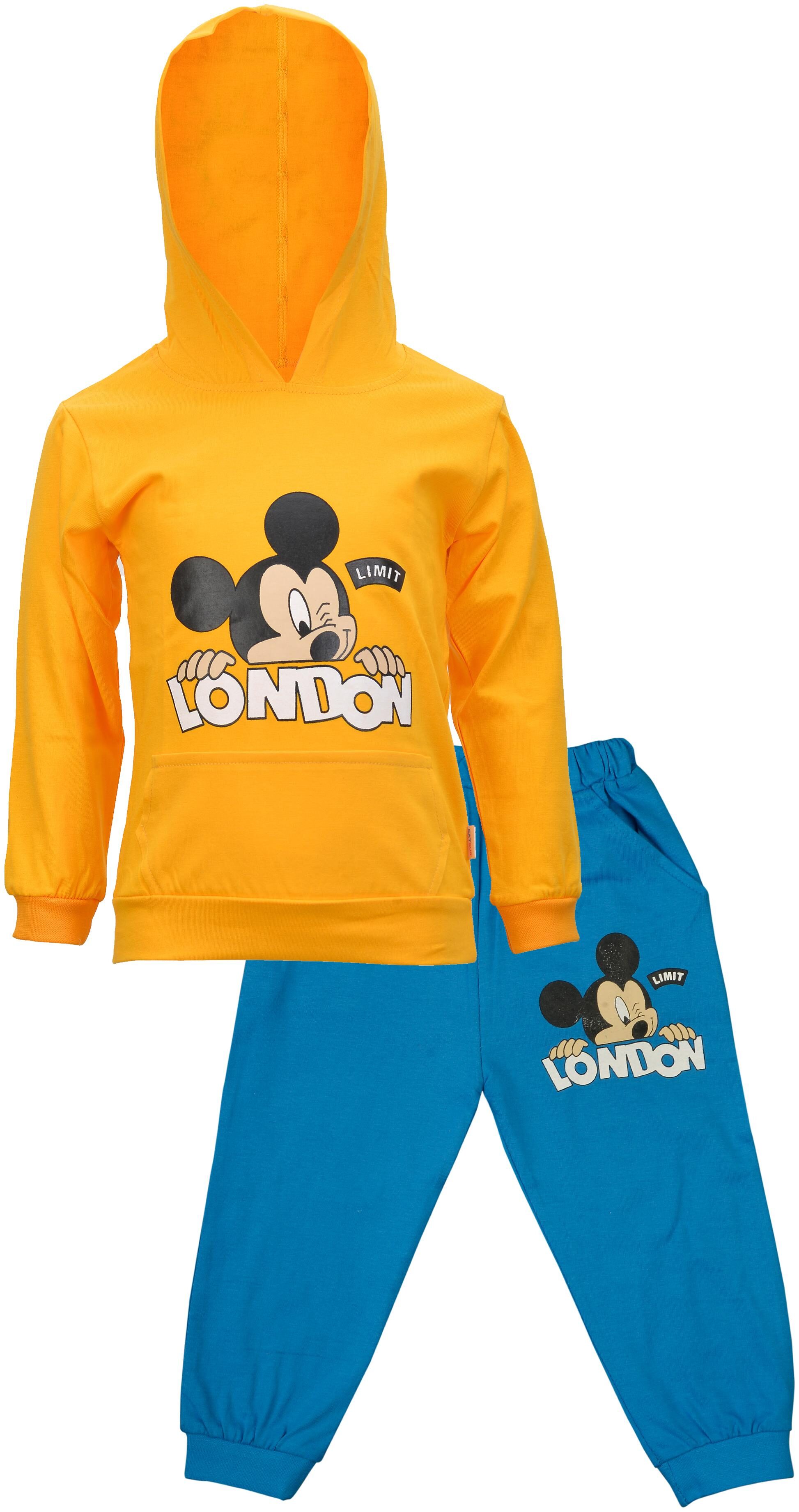 

Catcub Cotton Cartoon print Top Bottom Set - Yellow Blue