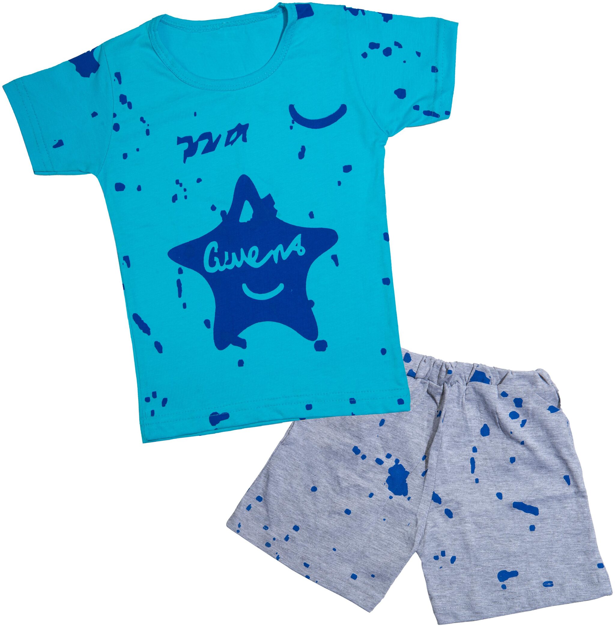 

Catcub Cotton Printed Top Bottom Set - Blue