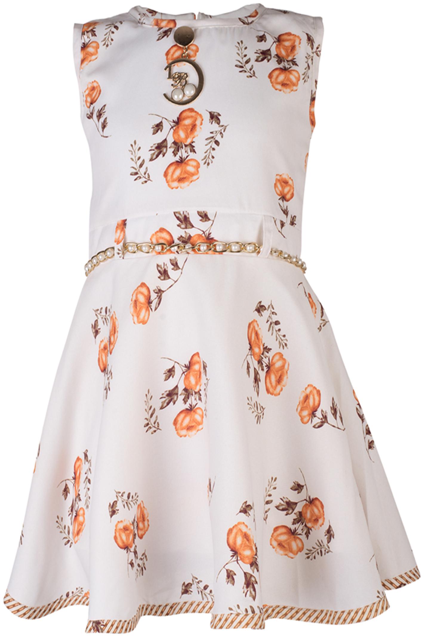

Catcub Beige White Poly Cotton Sleeveless Knee Length Princess Frock ( Pack of 1 )