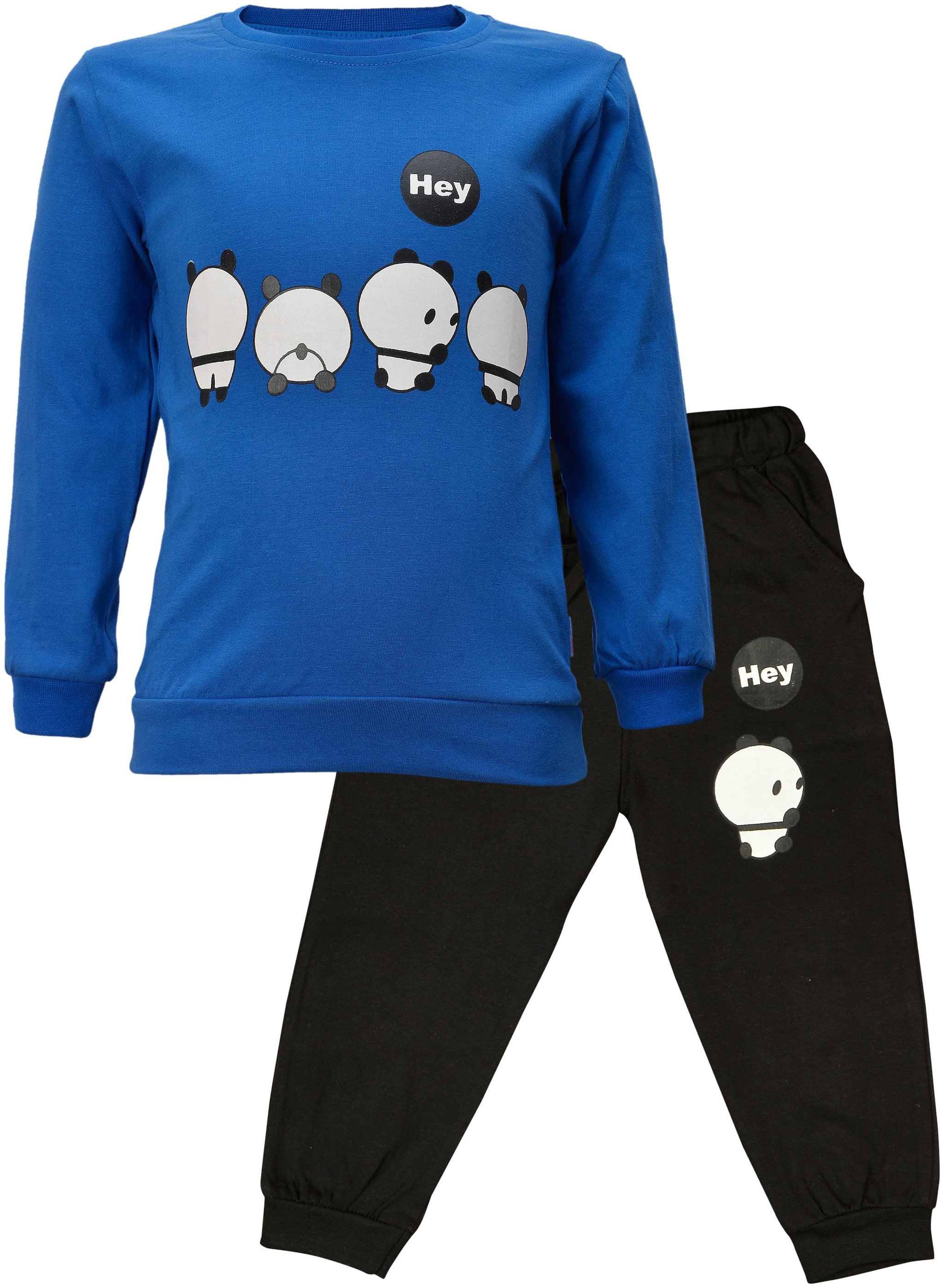 

Catcub Unisex Top bottom set - Blue Black