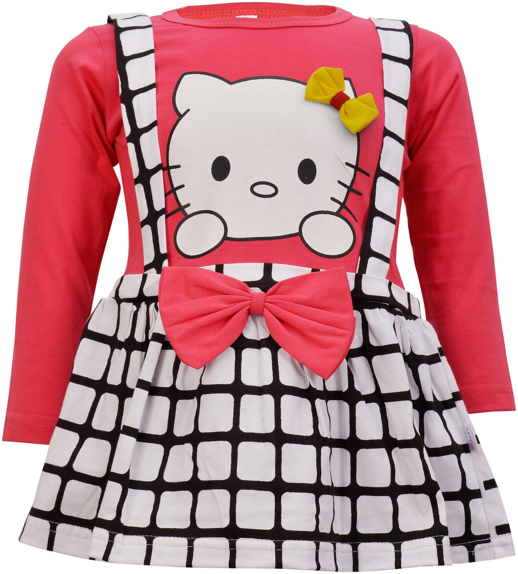 

Catcub Red Cotton 3 4th Sleeves Knee Length Princess Frock ( Pack of 1 )