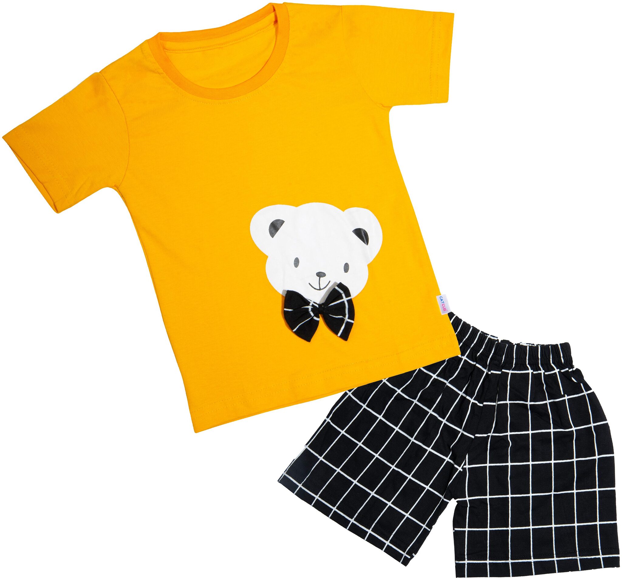 

Catcub Cotton Printed Top Bottom Set - Yellow
