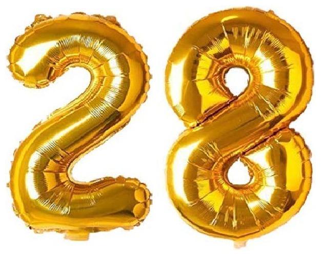 

CC S Solid 28 (twenty-eight) Number Digit Numerical Foil balloon