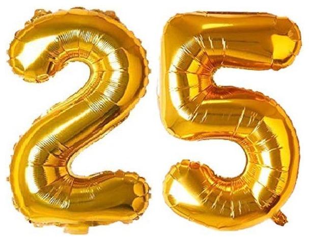 

CC S Solid 25 (TWENTY-FIVE) Number Digit Numerical Foil balloon