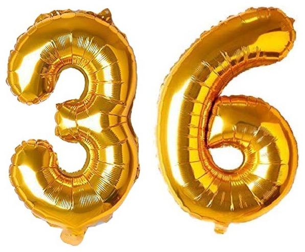 

CC S Solid 36 (THIRTY-SIX) Number Digit Numerical Foil balloon