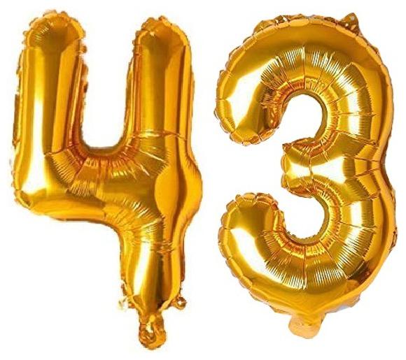 

CC S Solid 43 (FORTY-THREE) Number Digit Numerical Foil balloon