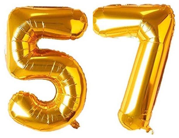 

CC S Solid 57 (FIFTY-SEVEN) Number Digit Numerical Foil balloon