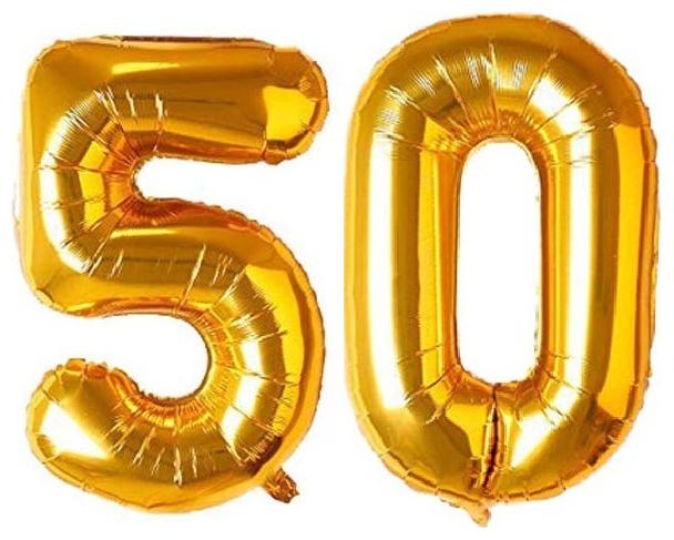 

CC S Solid 50 (FIFTY) Number Digit Numerical Foil balloon