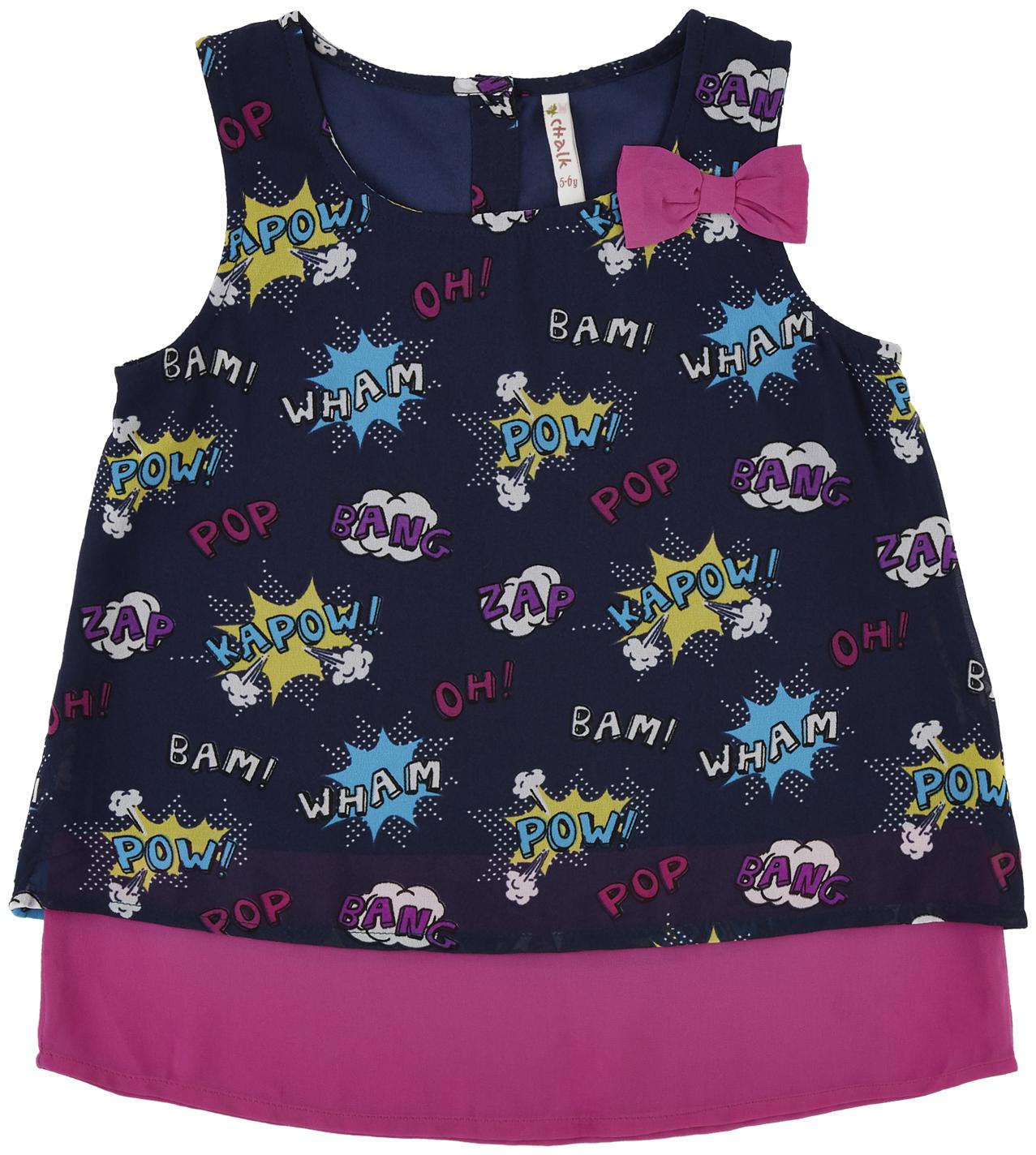 

Chalk by Pantaloons Girl Cotton Printed Top - Blue