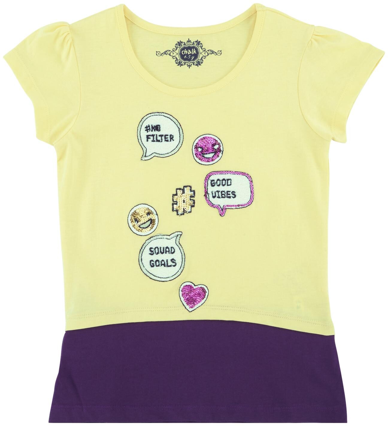 

Chalk by Pantaloons Girl Cotton Printed T shirt - Yellow