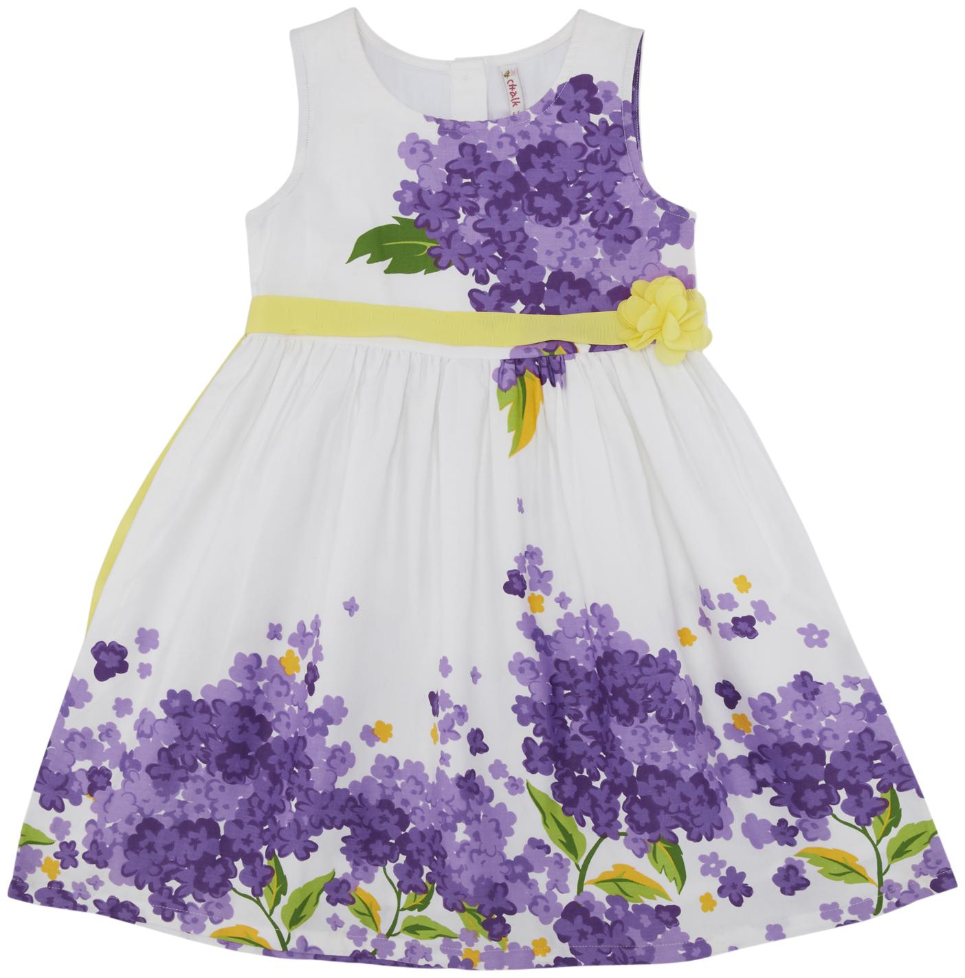 

Chalk by Pantaloons White Cotton Sleeveless Knee Length Princess Frock ( Pack of 1 )