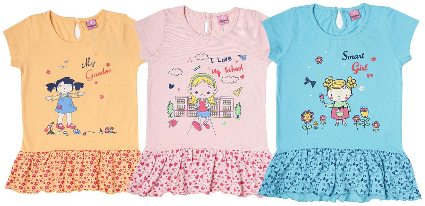

Dollar champion kidswear Girl Cotton Printed Top - Multi