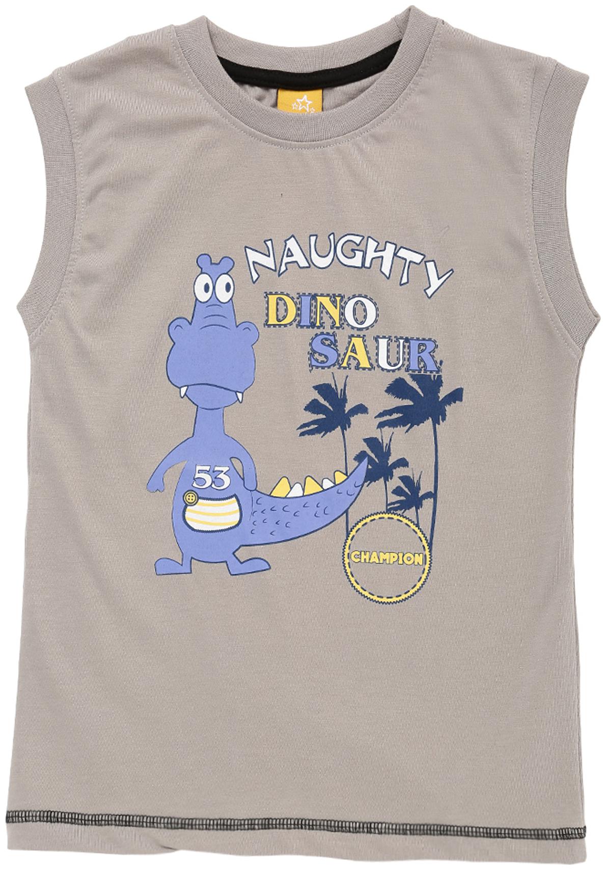 

Dollar champion kidswear Boy Cotton Printed T-shirt - Grey