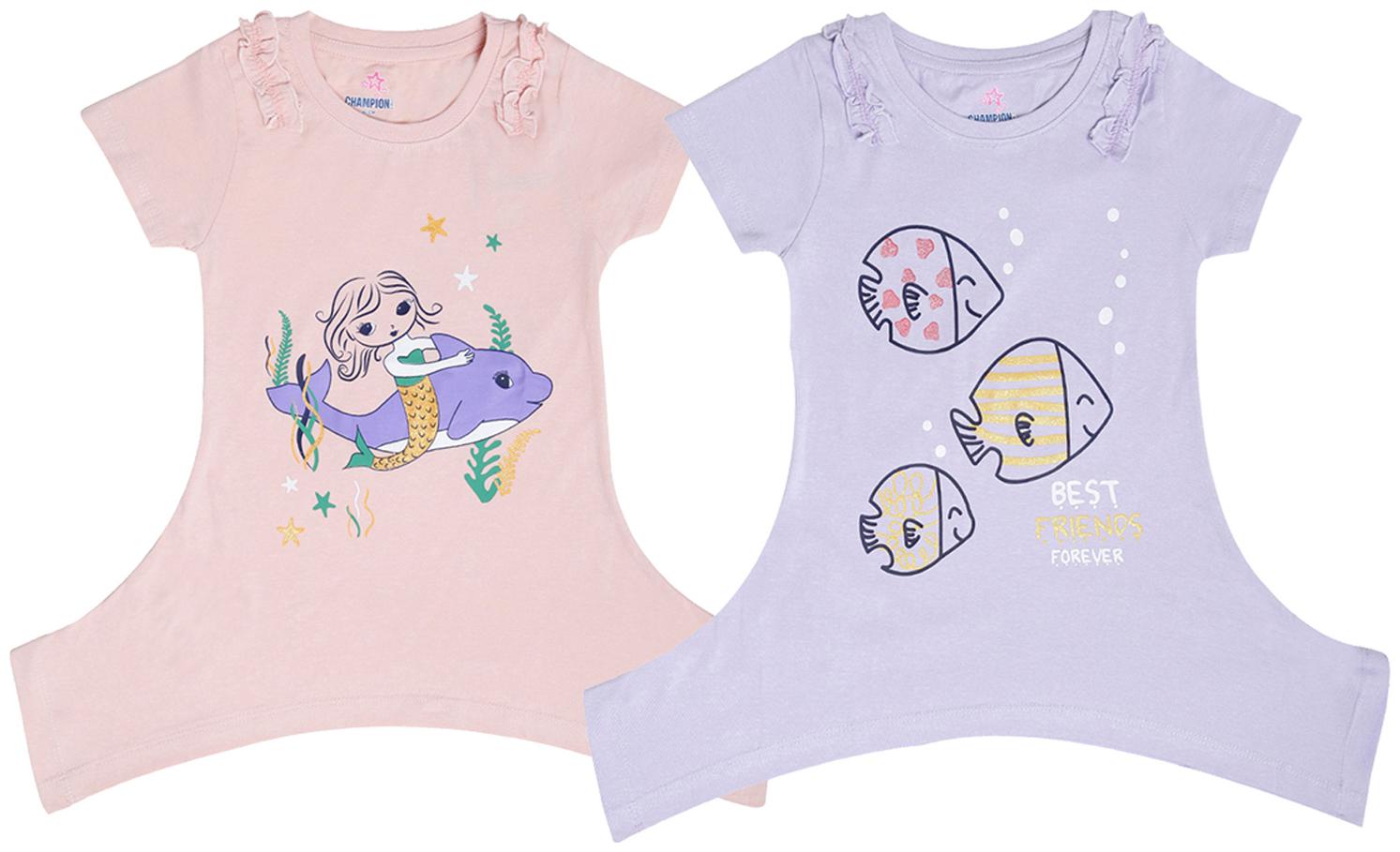 

Dollar champion kidswear Girl Cotton Printed Top - Purple
