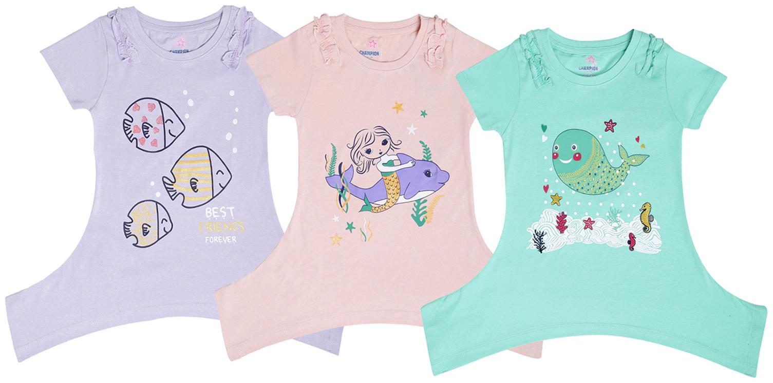 

Dollar champion kidswear Girl Cotton Printed Top - Multi