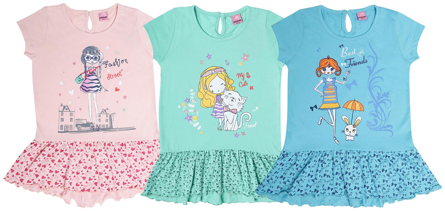 

Dollar champion kidswear Girl Cotton Printed Top - Multi