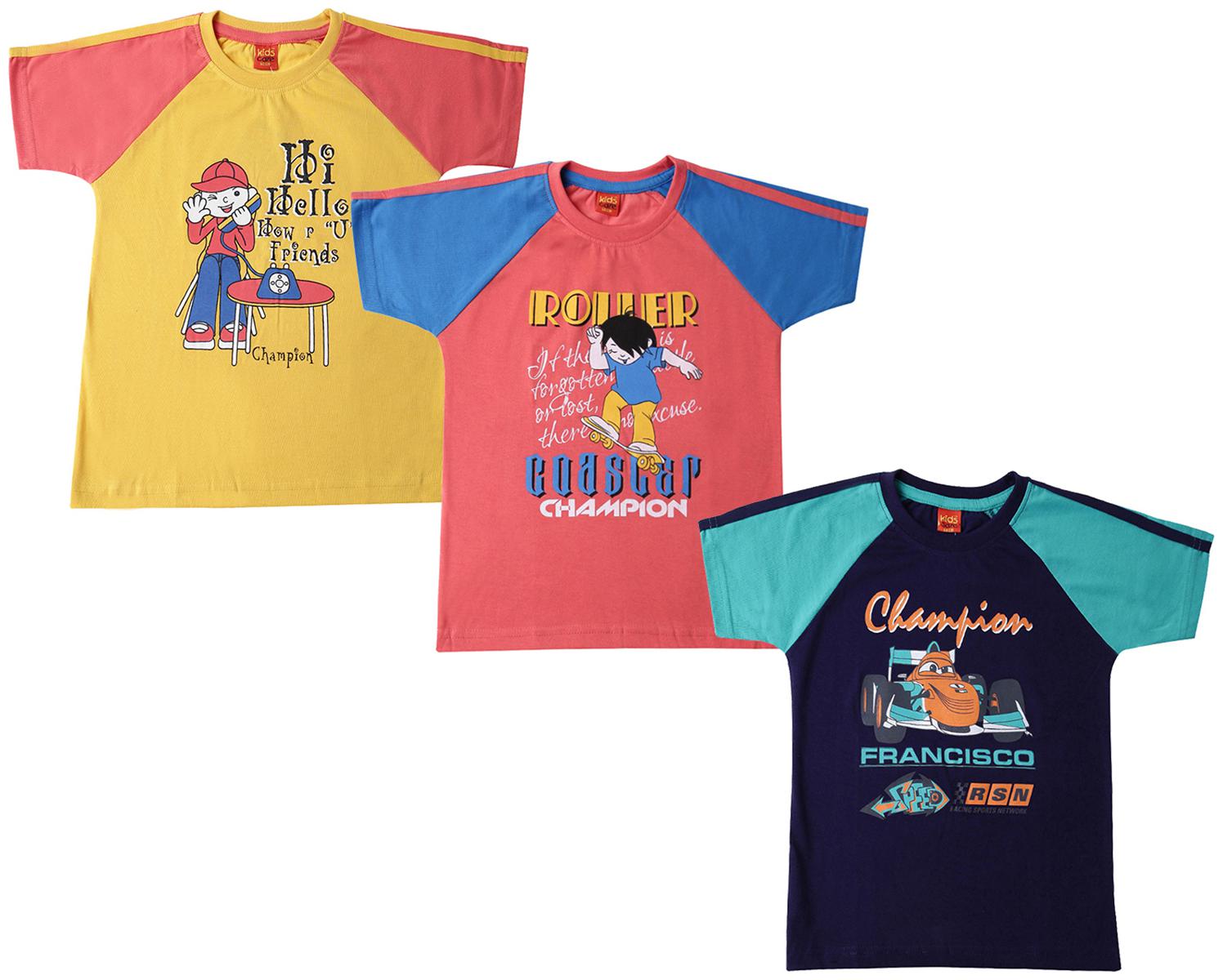 

Dollar champion kidswear Boy Cotton Printed T-shirt - Blue
