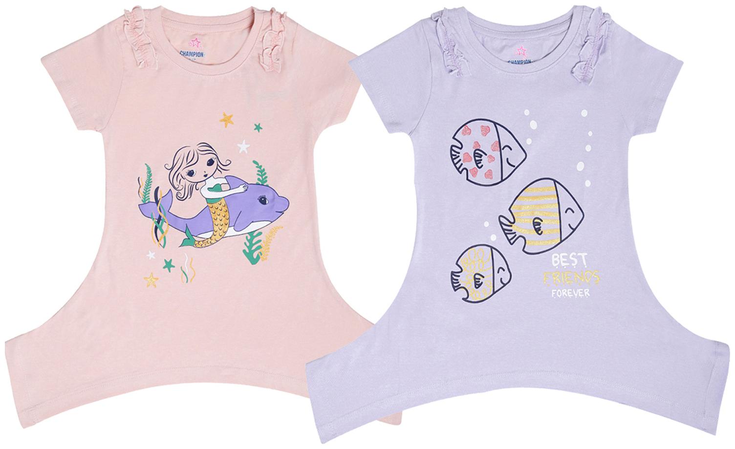

Dollar champion kidswear Girl Cotton Printed Top - Purple
