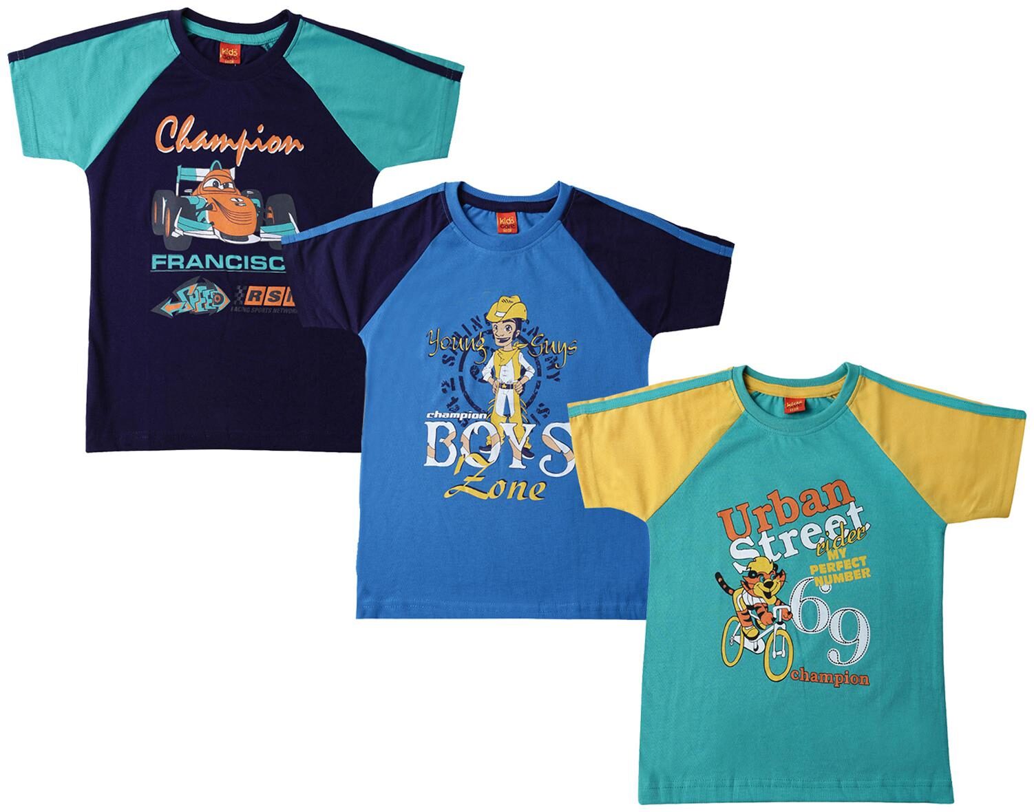 

Dollar champion kidswear Boy Cotton Printed T-shirt - Blue