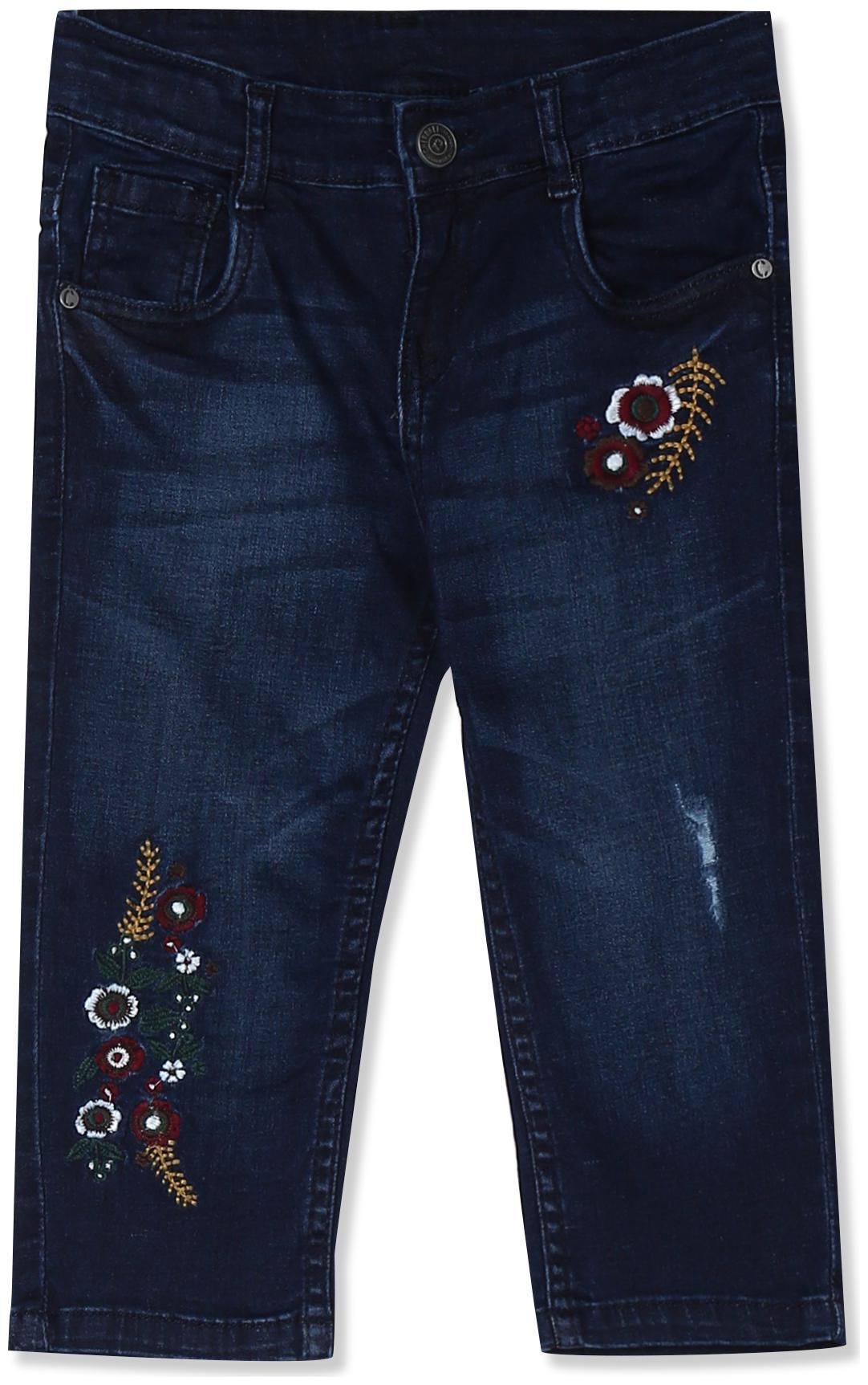 

CHEROKEE Baby girl Cotton Embroidered Jeans - Blue