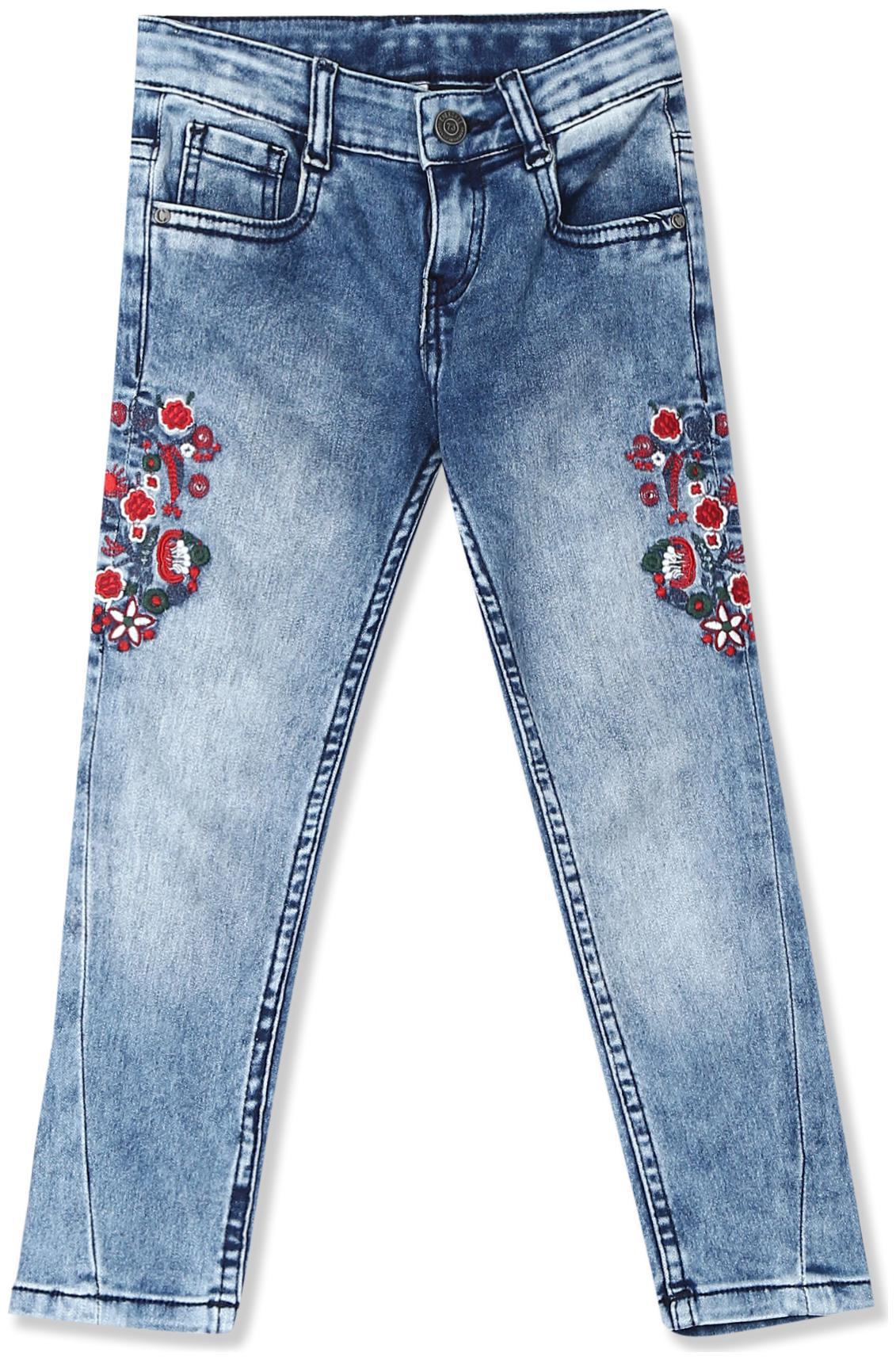 

CHEROKEE Baby girl Cotton Embroidered Jeans - Blue