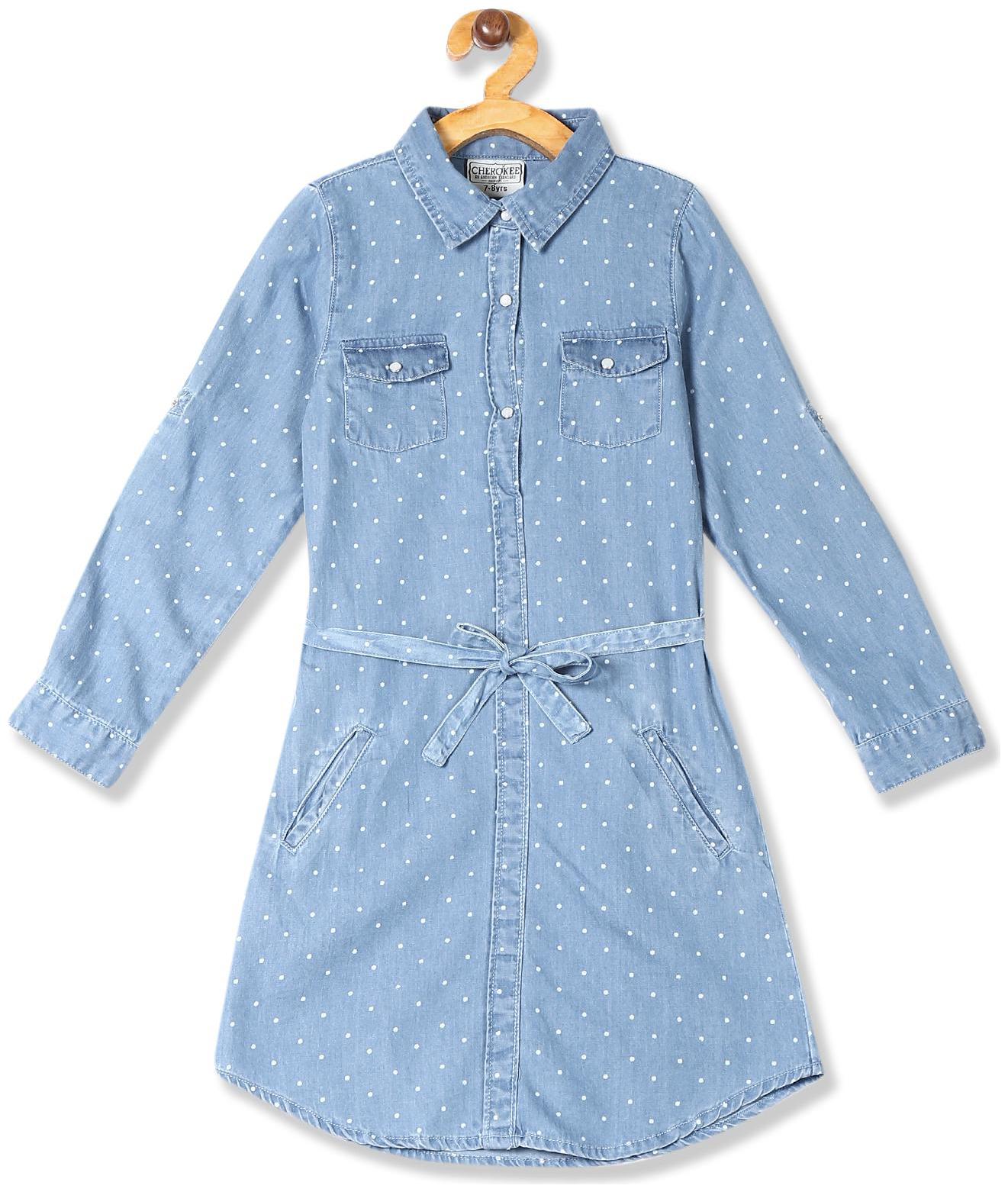 

CHEROKEE Baby girl Cotton Printed Princess frock - Blue