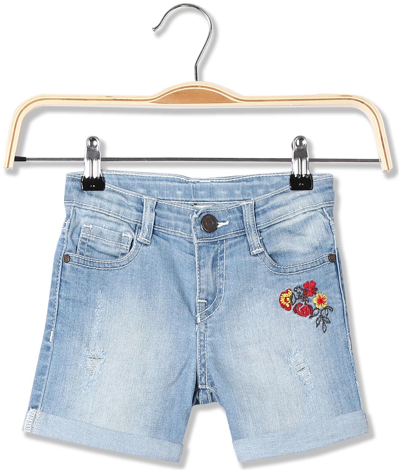 

CHEROKEE Baby girl Cotton Solid Shorts - Blue