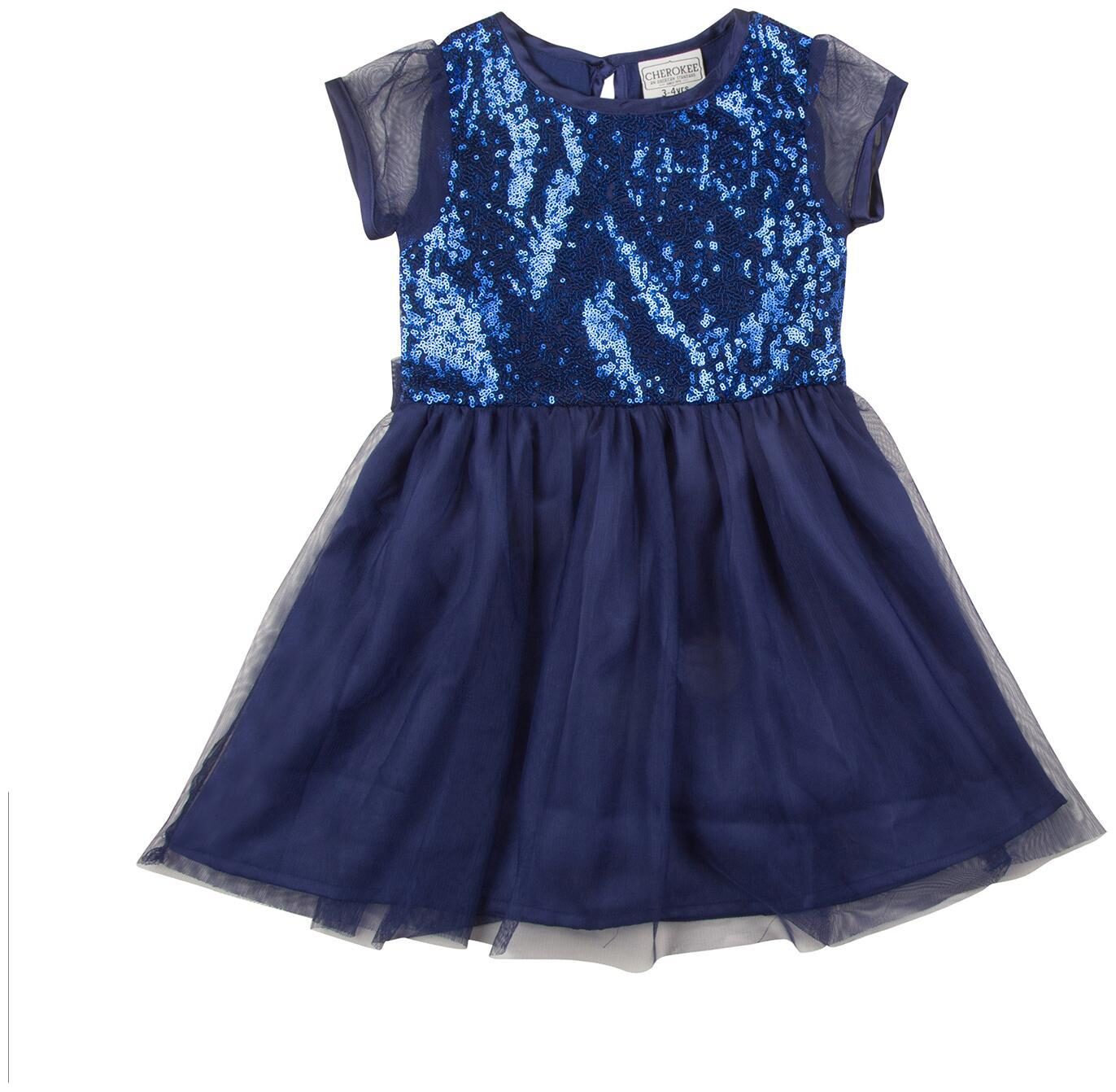 

CHEROKEE Blue Polyester Short Sleeves Knee Length Princess Frock ( Pack of 1 )