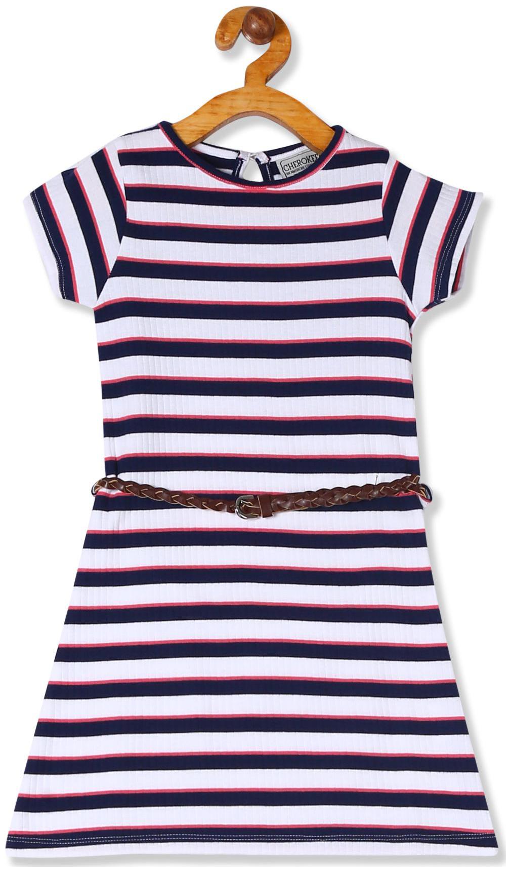 

CHEROKEE Blue Cotton Blend Short Sleeves Knee Length Princess Frock ( Pack of 1 )