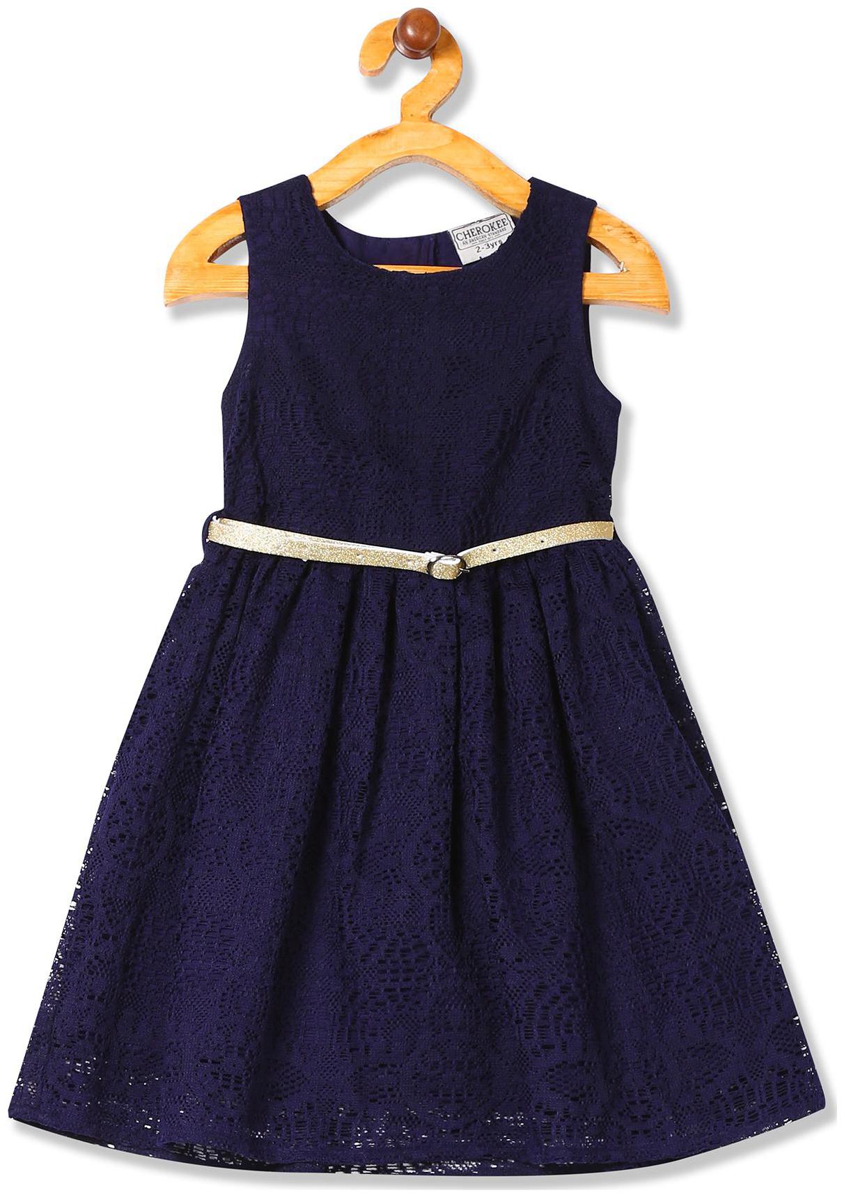 

CHEROKEE Blue Polyester Sleeveless Knee Length Princess Frock ( Pack of 1 )
