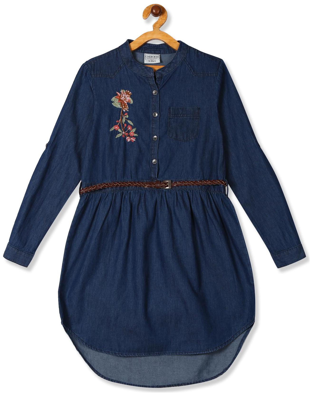 

CHEROKEE Blue Cotton Full Sleeves Knee Length Princess Frock ( Pack of 1 )