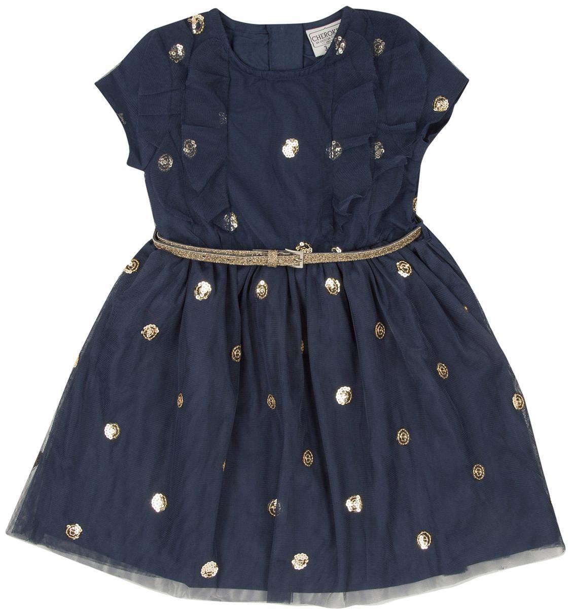 

CHEROKEE Blue Polyester Short Sleeves Knee Length Princess Frock ( Pack of 1 )