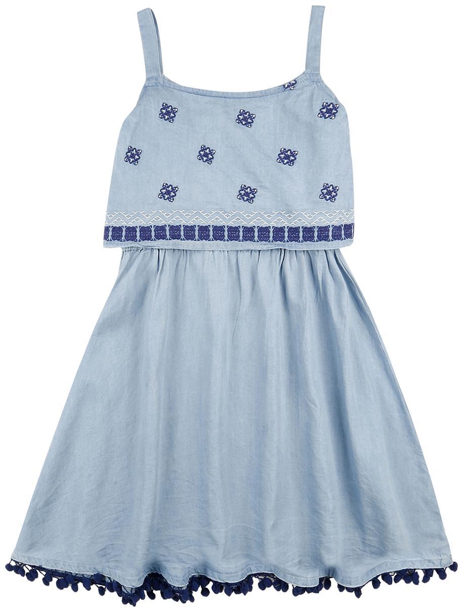 

CHEROKEE Blue Cotton Sleeveless Knee Length Princess Frock ( Pack of 1 )