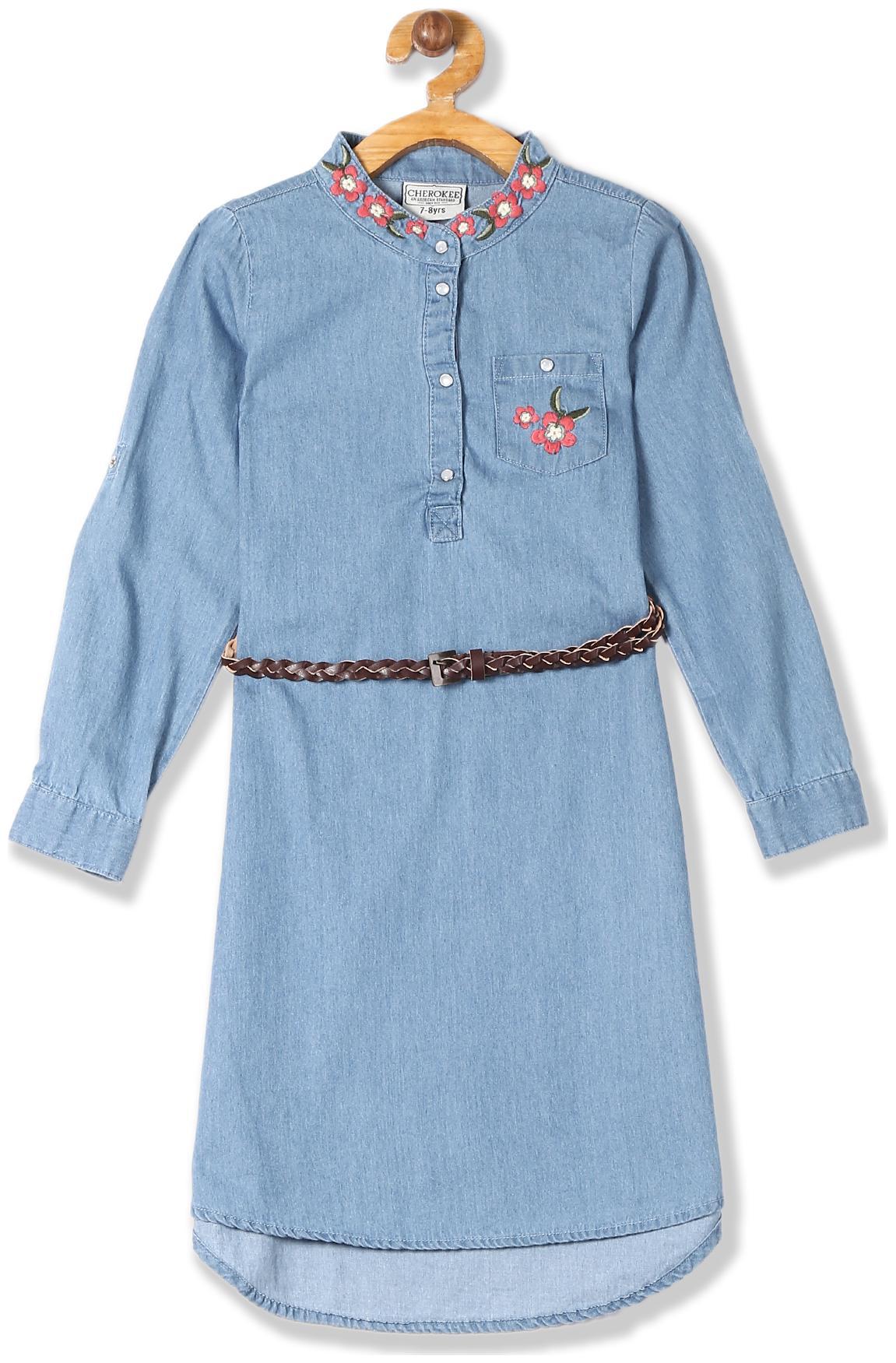 

CHEROKEE Blue Cotton Full Sleeves Knee Length Princess Frock ( Pack of 1 )