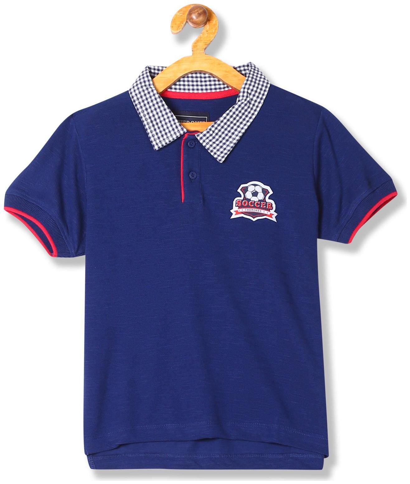 

CHEROKEE Boy Cotton Solid T-shirt - Blue